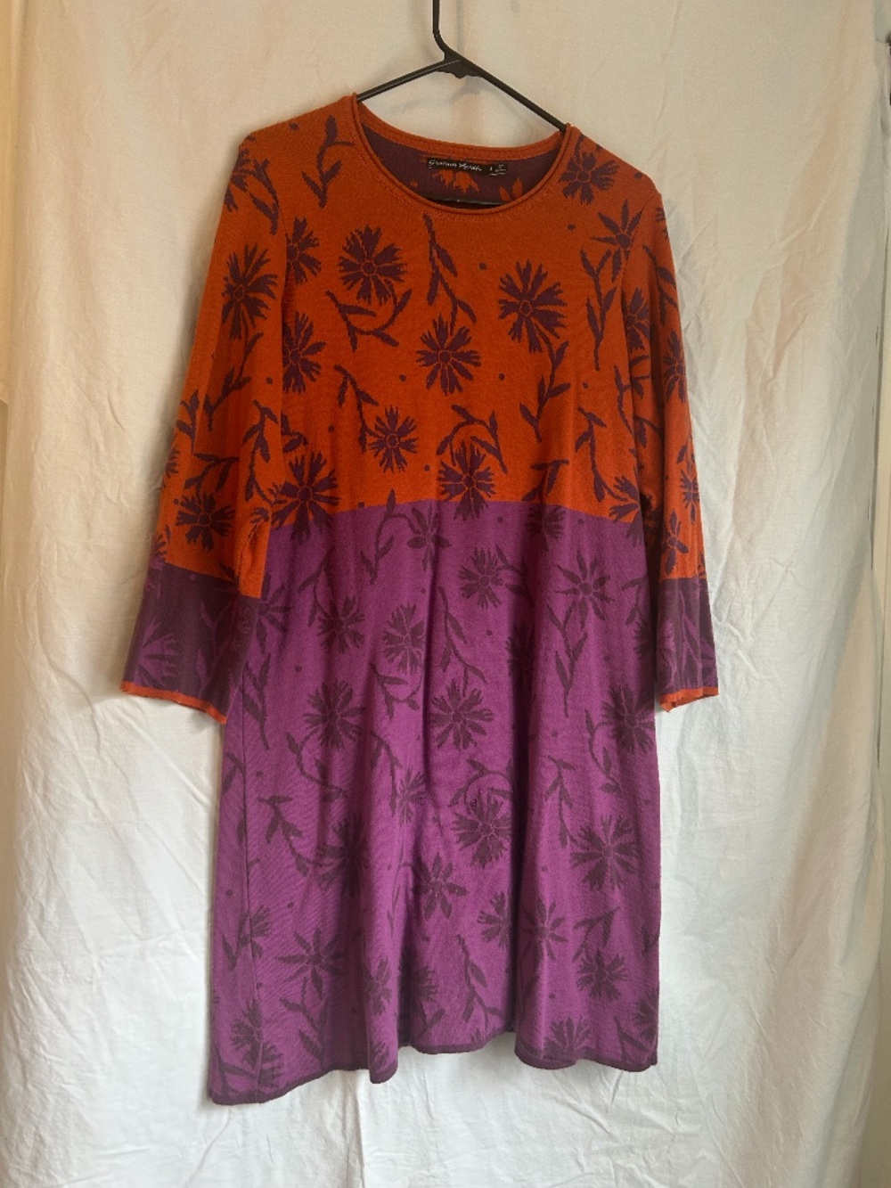 Gudrun Sjödén Tunic/Dress, longsleeved cotton knit, Size M